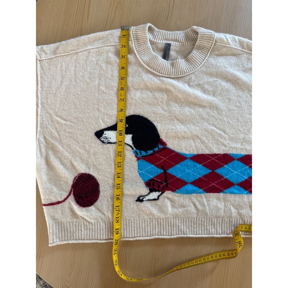 By Anthropologie "The Goldie" Cashmere Dachshund Sweater Size XL 🐶✨ - Picture 10 of 10